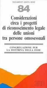 Documento chiesa unioni gay